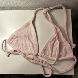 pink two piece swimsuit terri cloth